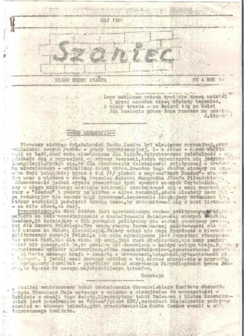 Pismo z lat 1980 - 81, redagowane przez M. Badyskiego, M. Miszczaka, G. Wysoka i innych