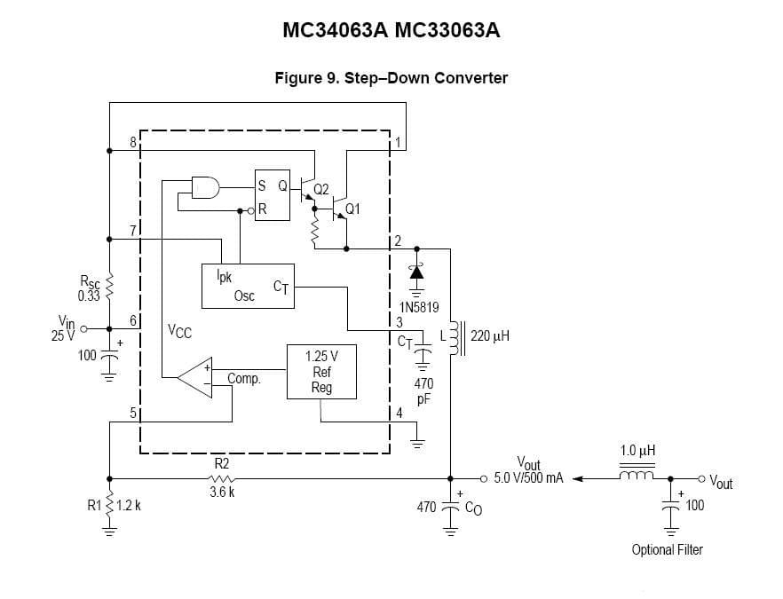 Mc34063 datasheet схема включения