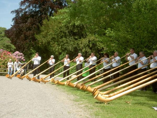 koncert na alphornach pięknie zdobionych