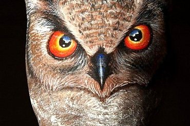 #ptak #sowa #ręka #malarstwo