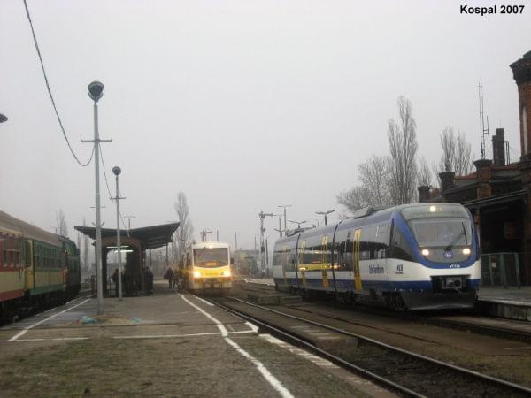 21.12.2007 Spotkanie polskiego SA108-006 z pociągiem NEB. #SA108 #NEB #PKP #Kostrzyn