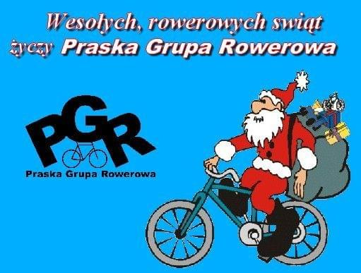 Wesołych, rowerowych świąt życzy Praska Grupa Rowerowa #PgrZyczeniaŚwiętaRower