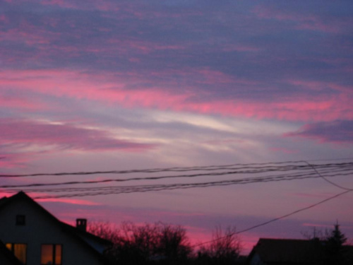 17.02.2008r. - około 17:24 (prawa część nieba) #ZachodySłońca #widoki #krajobrazy #niebo
