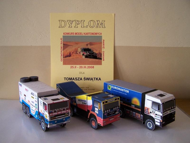 konkurs modeli kartonowych Paryż-Dakar 28.03.3008