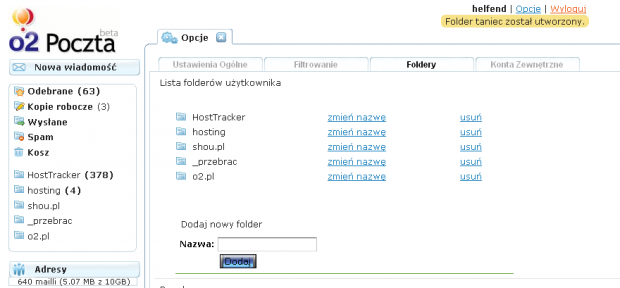 o2.pl - nowy panel poczty - zakładanie katalogu cz1-3. - problem z zakładaniem zatalogu