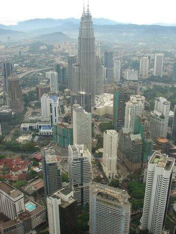 widok z wieży TV (Menara Kuala Lumpur)