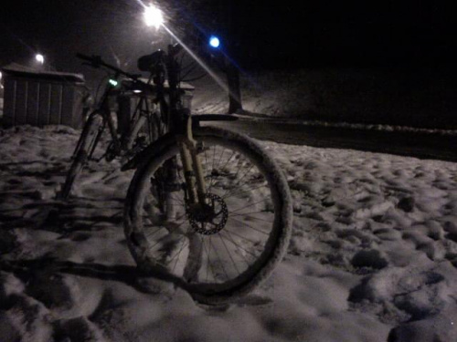 #rower #zima #snieg #bialo