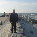 WojtekW na falochronie w Ustce. #rajd #morze #bałtyk #wsk #sport #m21w2 #W2B #SO1 #świdnik #PredomDezamet #romet #simson #suzuki #yamaha #honda #kawasaki