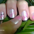 Różowy brokacik #paznokcie #malowanie #lakier #wzorek #brokat