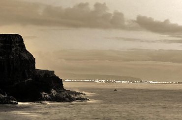 Nocny widok na Portballintrae #wybrzeże