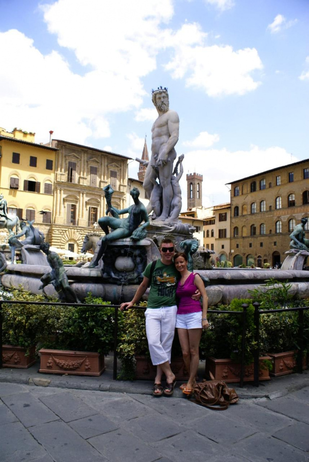 my na Piazza della Signiora, a za nami fontanna Neptuna