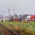 Tak wyglądał ciągnik,który zdążył przejechać przed parowozem.
