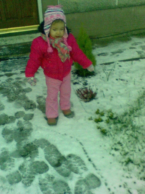 pierwszy snieg Amelki:)
