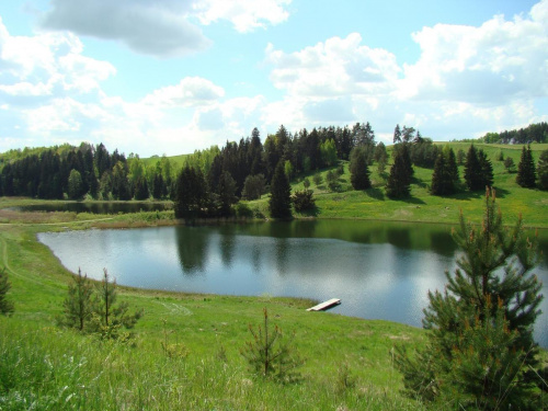 Jezioro Tobellus (Stańczyki) niedaleko wiaduktów.
