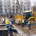 Trwa wylewanie fundamentów - takl wyglądał plac budowy 9 lutego 2009 roku.