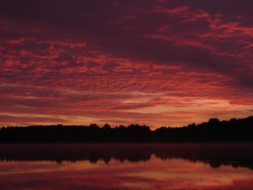 wschód słońca - jezioro Tuchel