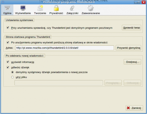 Thunderbird - opcje #firefox #thunderbird #mozilla #tango #theme