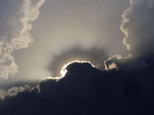 Efektowne promienie słoneczne lato 2007 #chmura #cien #slonce #niebo