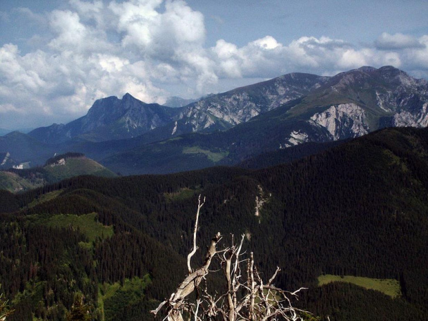 Giewont i Kominiarski Wierch - widok z Furkaski #góry #mountain #Tatry #Zachodnie #Giewont #Kominiarski #Furkaska